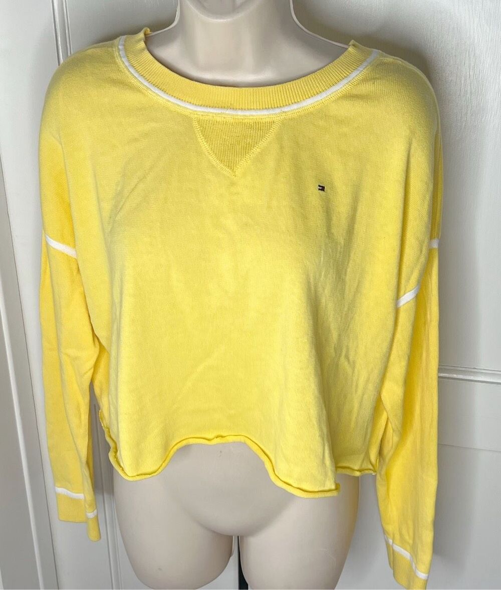 Tommy Hilfiger Crewneck Sweater Bright Yellow Size Small